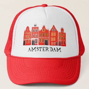 Canal House Row Amsterdam Holland Dutch Travel Trucker Hat