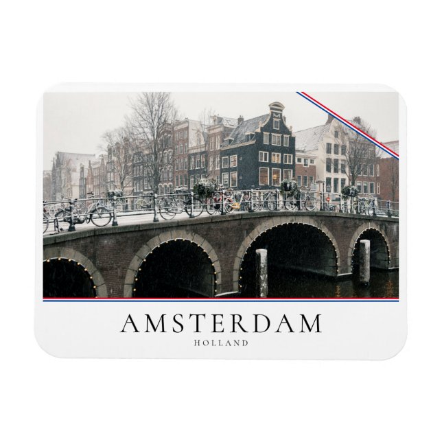 Canal in Amsterdam in winter Magnet (Horizontal)