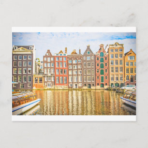 Canal in Amsterdam Postcard
