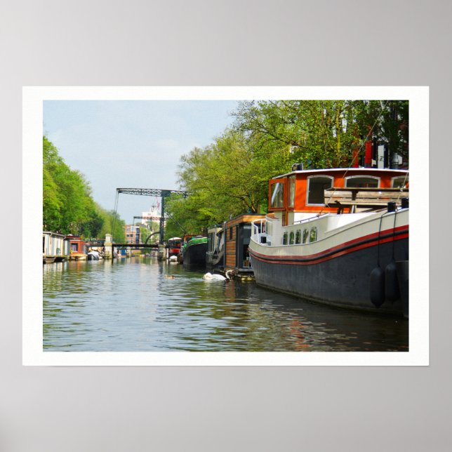 Canal in Amsterdam Poster (Front)