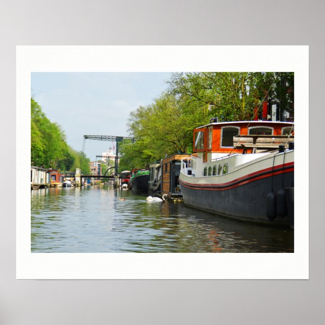 Canal in Amsterdam Poster (Front)