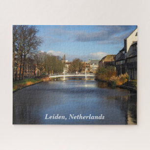 Canal in Leiden, Netherlands, Jigsaw Puzzle