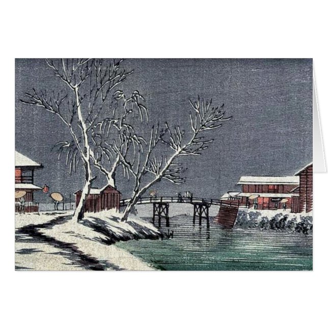Canal in snow Ukiyoe (Front Horizontal)