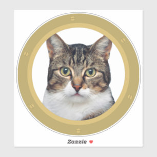 Canal Narrowboat Cat Porthole Decal
