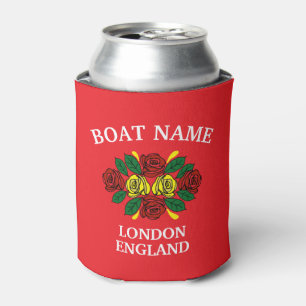 Canal Narrowboat Red Roses Boat Name Can Cooler