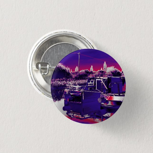 CANAL NARROWBOATS   1 INCH ROUND BUTTON (Front & Back)