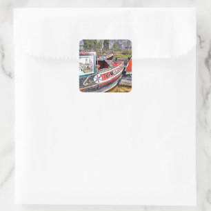 CANAL NARROWBOATS SQUARE STICKER
