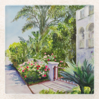Canal Rose Garden Glass Coaster