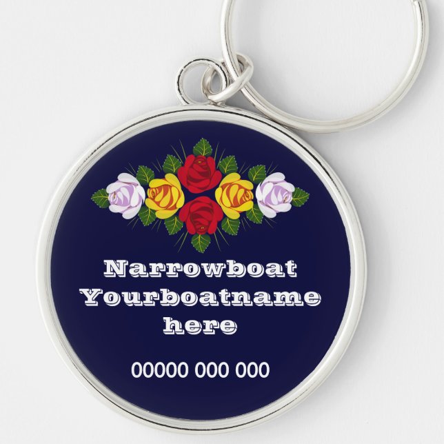 Canal roses personalised keyring (Front)