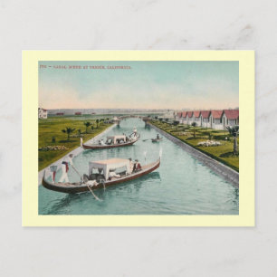 Canal Scene, Venice, California Vintage Postcard