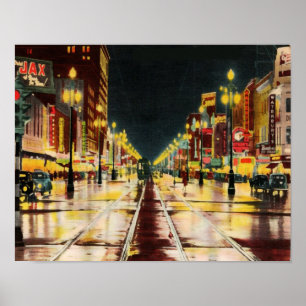 "Canal Street" New Orleans Poster