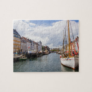 Canal with Boats Copenhagen Jigsaw Puzzle