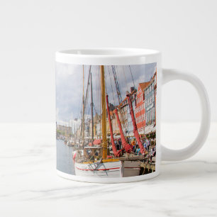 Canal with Boats Copenhagen Large Coffee Mug