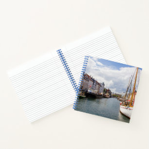Canal with Boats Copenhagen Notebook