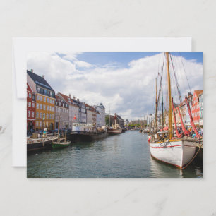 Canal with Boats   Copenhagen Thank You Card