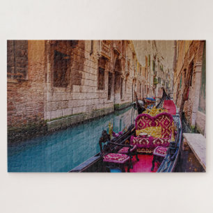 Canal with traditional gondola in Venice, Italy Jigsaw Puzzle