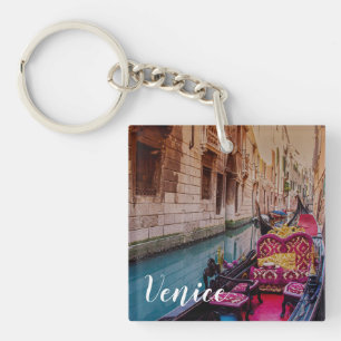 Canal with traditional gondola in Venice, Italy Keychain