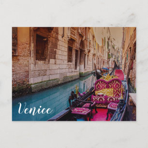Canal with traditional gondola in Venice, Italy Postcard