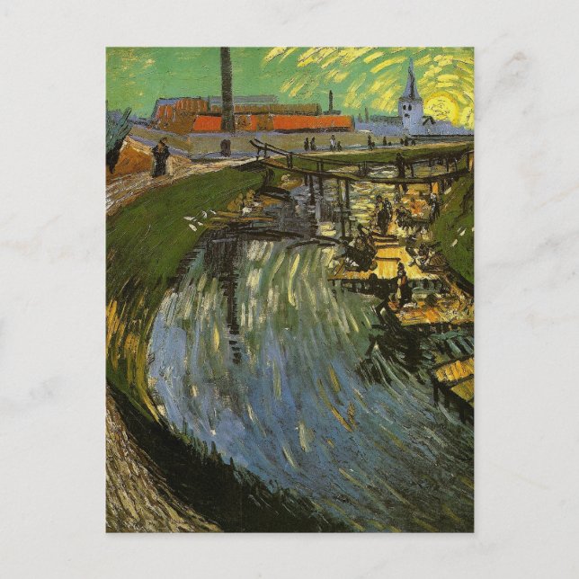Canal with Washerwomen, Vincent van Gogh Postcard (Front)