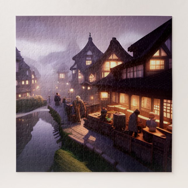 Canal Zone Nighttime Jigsaw Puzzle (Vertical)