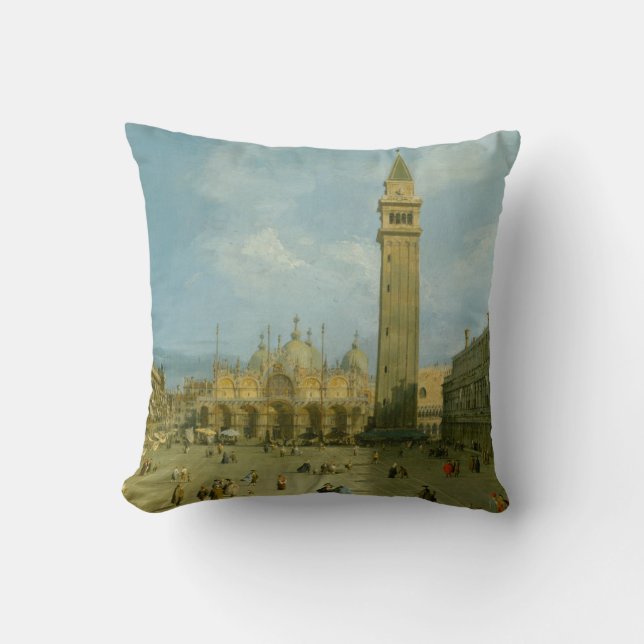 Canaletto | Piazza San Marco Throw Pillow (Front)