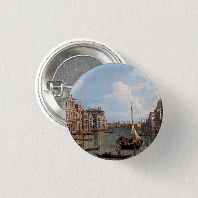 Canaletto View of the Grand Canal     1 Inch Round Button (Front & Back)