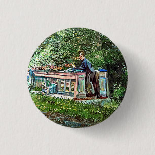CANALS AND NARROWBOATS 1 INCH ROUND BUTTON