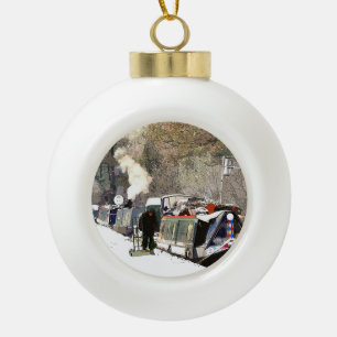 CANALS CERAMIC BALL CHRISTMAS ORNAMENT