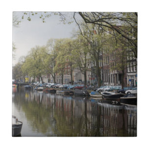 Canals in Amsterdam, Holland Tile