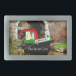CANALS RECTANGULAR BELT BUCKLE<br><div class="desc">Canal boats, known in the UK as narrowboats, were originally used to transport goods around the country. They are now used mainly for leisure and attract people from all over the world to enjoy our rural countryside. These boats look very pretty with their brightly coloured cabins, traditionally blue, red or...</div>