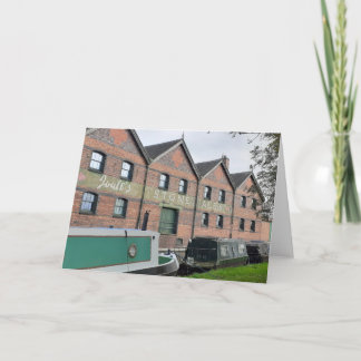 Canalside brewery and narrowboats. card
