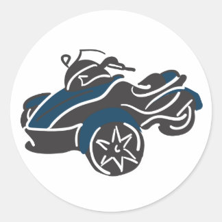 CanAmSpyder blue/black Classic Round Sticker