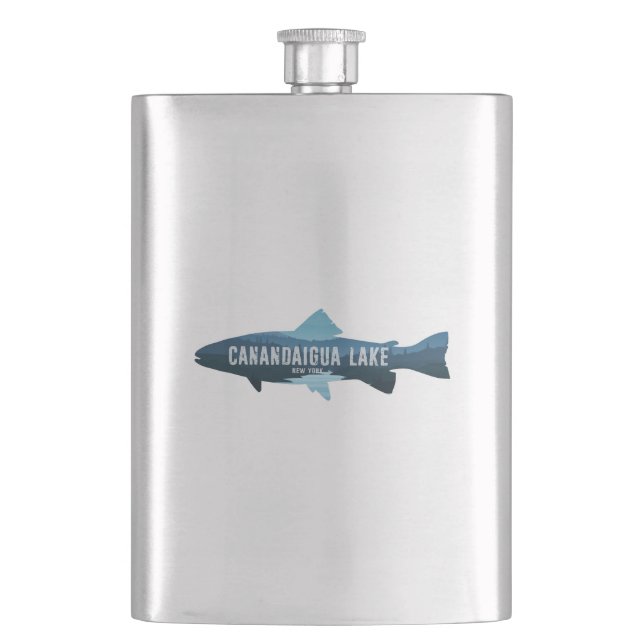 Canandaigua Lake New York Fish Hip Flask (Front)