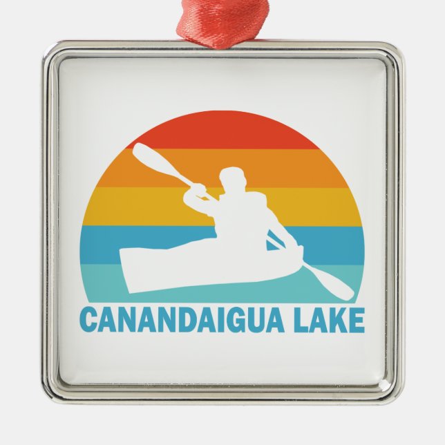 Canandaigua Lake New York Kayak Metal Ornament (Front)