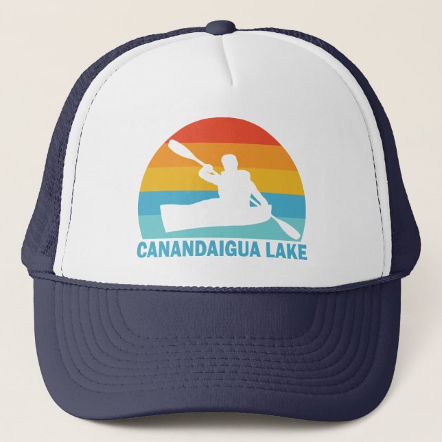 Canandaigua Lake New York Kayak Trucker Hat (Front)