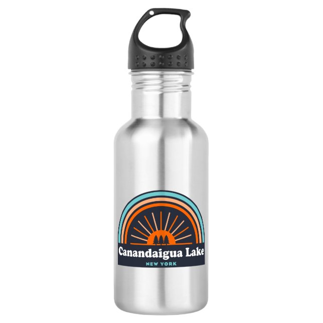 Canandaigua Lake New York Rainbow 532 Ml Water Bottle (Front)