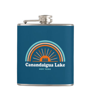 Canandaigua Lake New York Rainbow Hip Flask