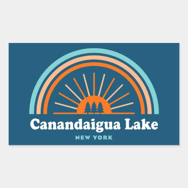 Canandaigua Lake New York Rainbow Sticker (Front)