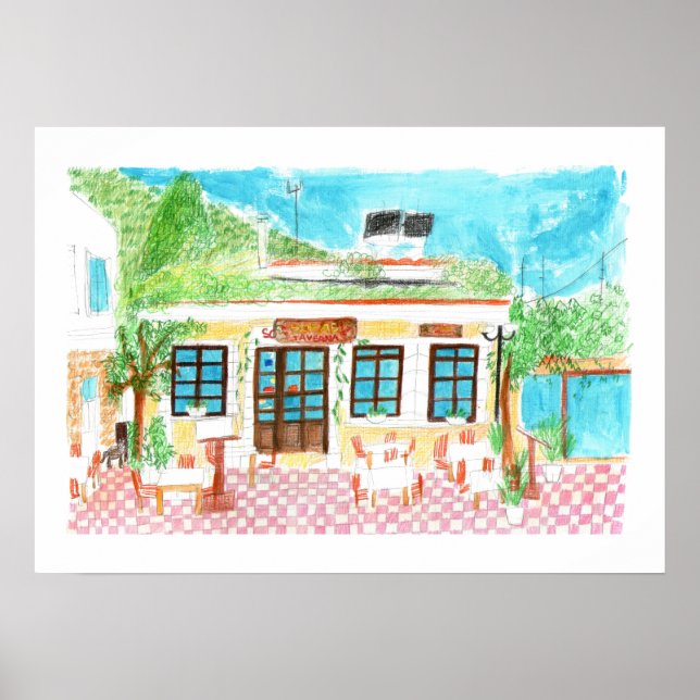 Canapés Taverna, Crète, Grèce Poster (Devant)