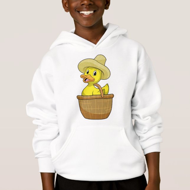 Canard comme fermier avec panier (Devant)