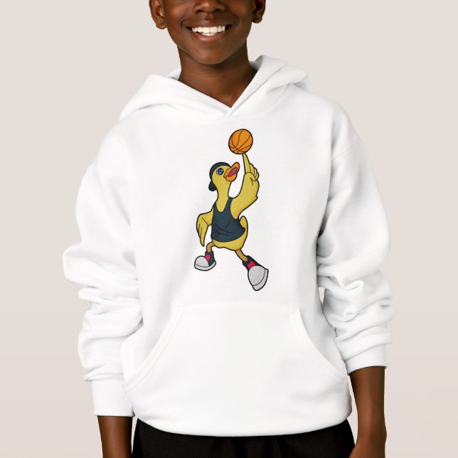 Canard comme joueur de basketball avec basket-ball (Devant)