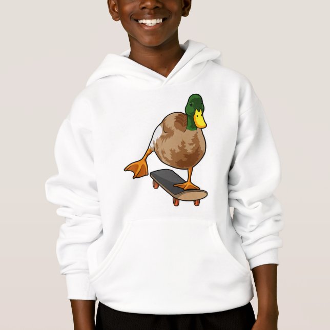 Canard comme patineur avec skateboard (Devant)