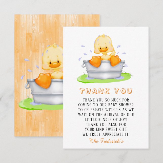 Canard dans un Baby shower à Tub Merci (Devant / Derrière)