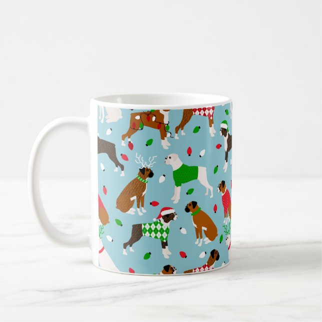 Canard de Noël Boxe café Mug (Gauche)