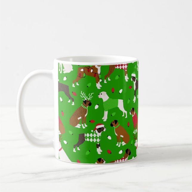 Canard de Noël Boxe café Mug (Gauche)