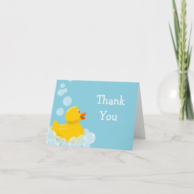 Canard en caoutchouc et bulles Baby shower Merci (Devant)