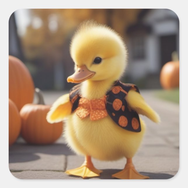 Canard habillé pour autocollant Halloween (Devant)