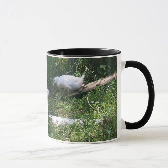 Canards blancs sur une tasse de rampe (Droite)