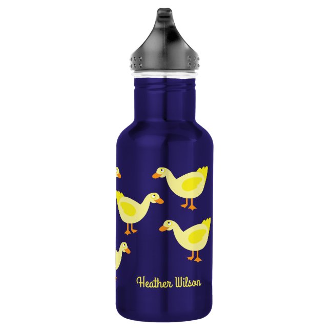 Canards Bouteille d'eau pour enfants avec le nom (Droite)