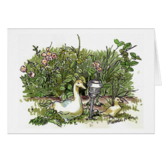 Canards dans des cartes d'un jardin